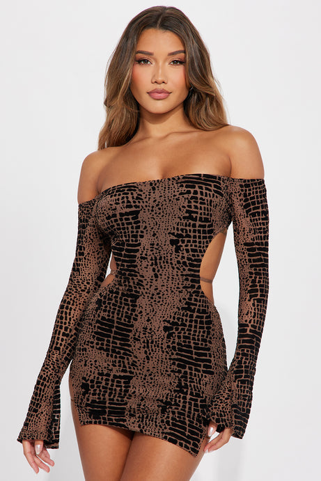 Samatha Micro Mini Dress - Brown