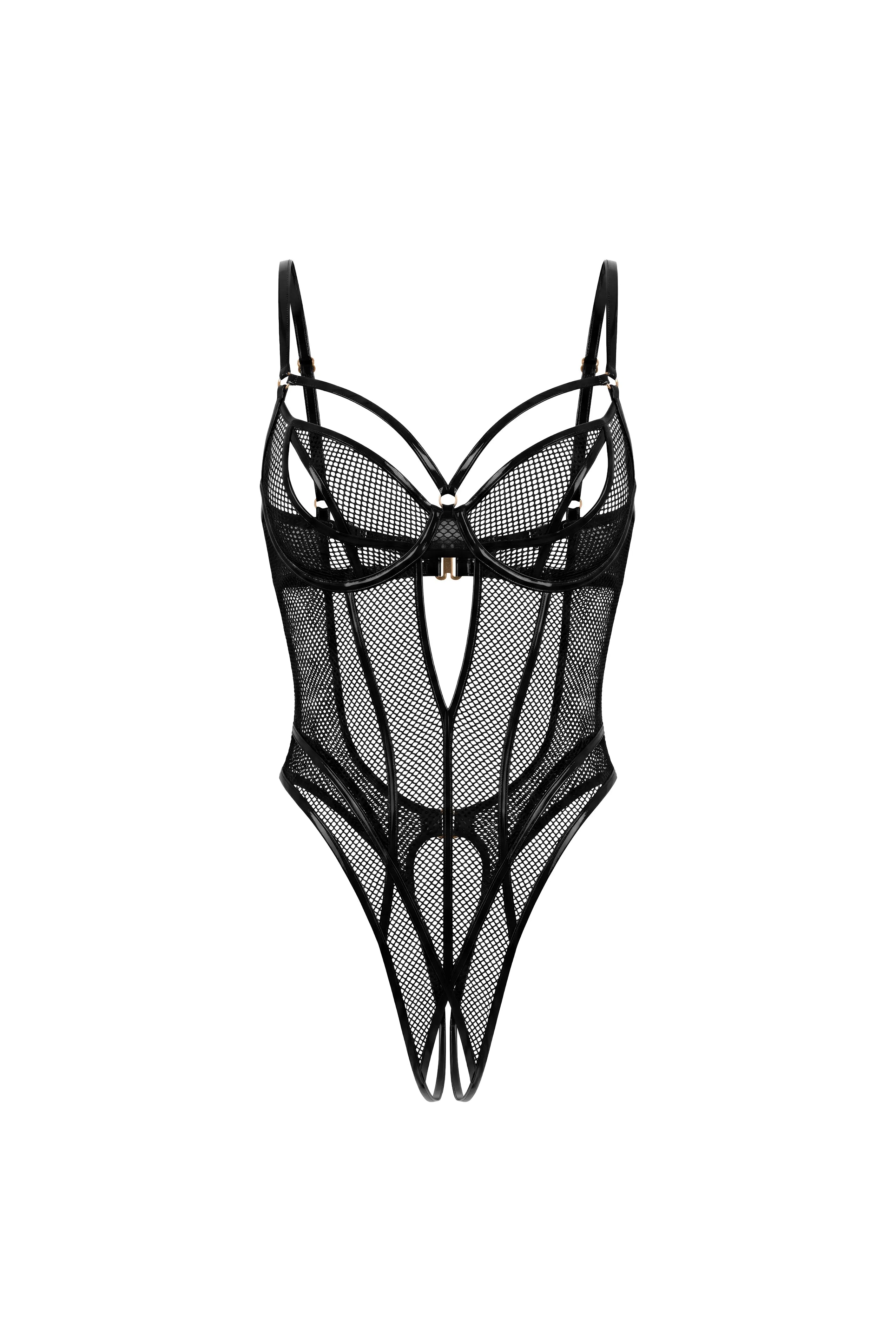 Vesper Crotchless Bodysuit in Black